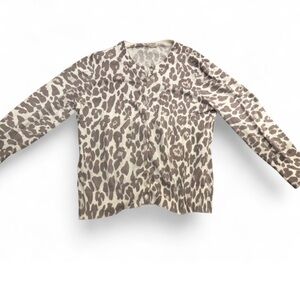 J. Crew cotton Leopard Print cardigan